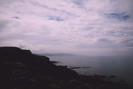 View from the coastal path between Widemouth Bay and Bude Vintage Retro Filter.の写真素材