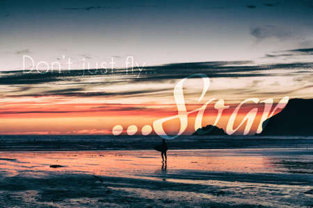 Inspirational motivational quote on a retro style backgroundの写真素材