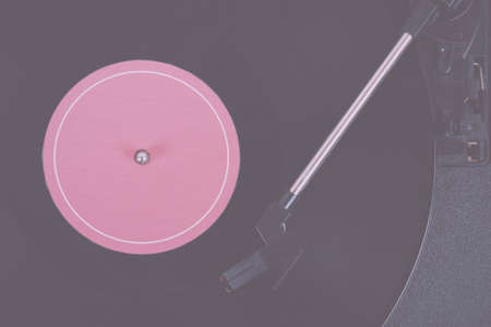 Close up of an old retro record player Vintage Retro Filter.の写真素材
