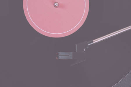 Close up of an old retro record player Vintage Retro Filter.の写真素材