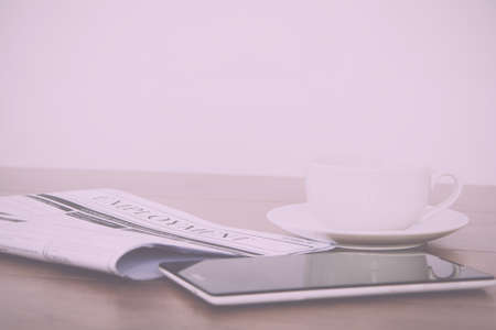 Searching for a new job or employment in a newspaper Vintage Retro Filter.の写真素材