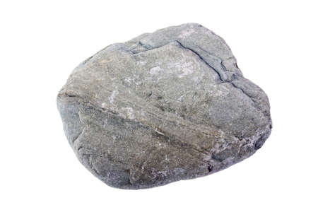 Pebble from a beach against a white backgroundの写真素材