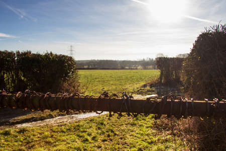 Empty british countryside on a cold winters afternoon