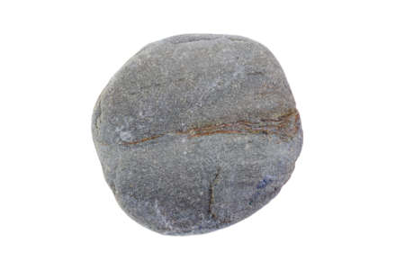 Pebble from a beach against a white background