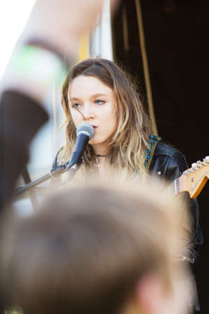 HIGH WYCOMBE, ENGLAND 1st April 2017: Performers on stage at music festivalのeditorial素材