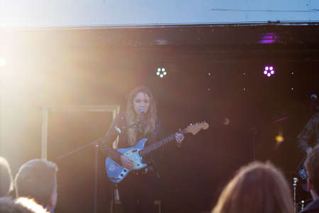 HIGH WYCOMBE, ENGLAND 1st April 2017: Performers on stage at music festivalのeditorial素材
