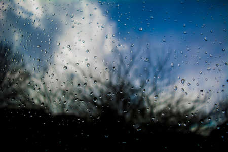 Raindrops on windowの写真素材