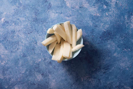 chopped jicama with lemon, delicious Mexican dishの写真素材