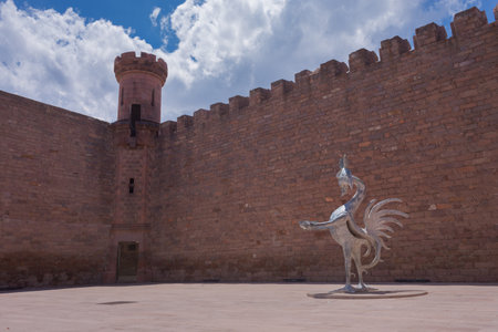 San Luis Potosi, San Luis Potosi, 23 04 08, Statue in the entrance courtyard of the Museum of Arts of San Luis Potosi, without people with old constructionのeditorial素材
