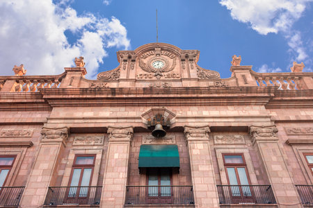 08 16 24 san luis potosi san luis potosifacade of the main door of the government palace of San Luis Potosi, Spanish architecture, tourist place, no peopleのeditorial素材