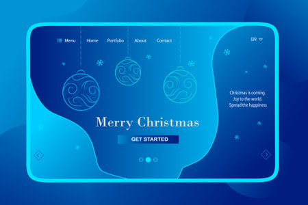 Merry Christmas flat web template vector design.のイラスト素材