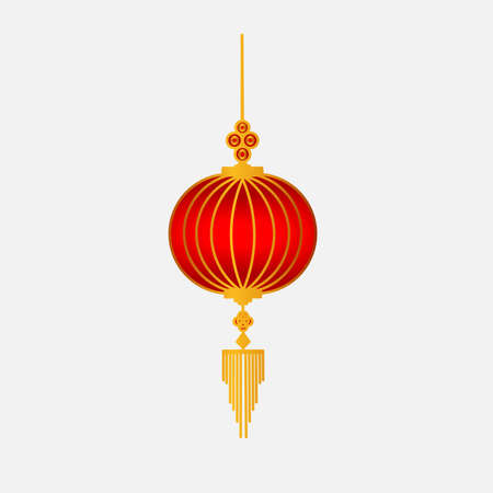 The chinese lamp lunar new year white background. Symbol of happy, wedding, chinese traditional, celebration, romantic marriage, wedding ceremony decoration for invitation card idea.のイラスト素材