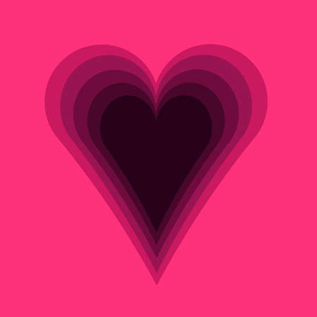 Happy Valentine's day text, hand lettering typography poster on red gradient background. Romantic vector illustration wallpaper.のイラスト素材