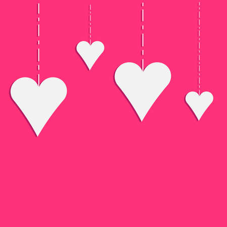 Happy Valentine's day text, hand lettering typography poster on red gradient background. Romantic vector illustration wallpaper.のイラスト素材