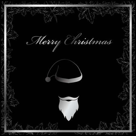 Greeting card on Merry Christmas and Happy New Year 2022 wallpaper with black background. Vector illustrationのイラスト素材