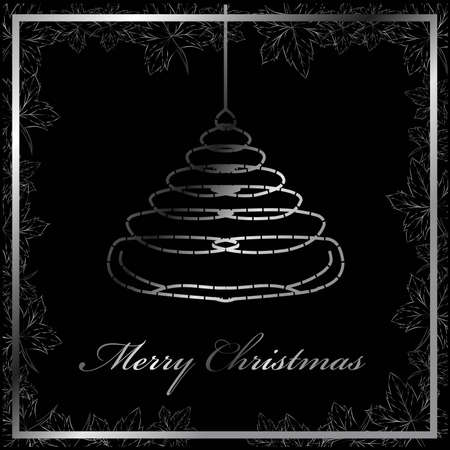 Greeting card on Merry Christmas and Happy New Year 2022 wallpaper with black background. Vector illustrationのイラスト素材