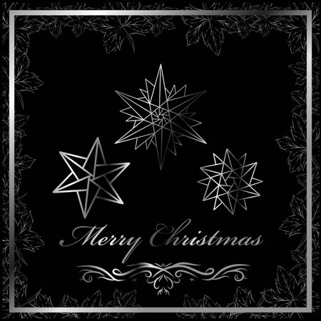Greeting card on Merry Christmas and Happy New Year 2022 wallpaper with black background. Vector illustrationのイラスト素材