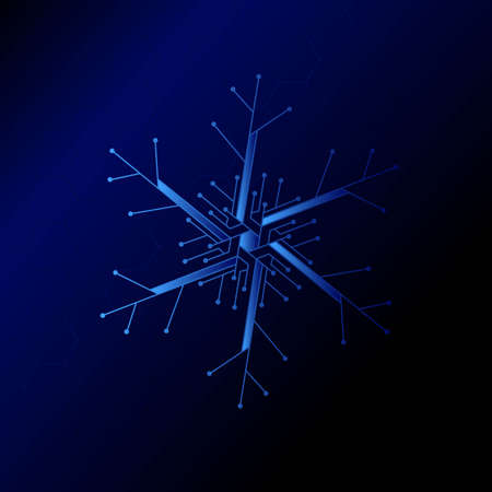 the technology snow electronic logo design for christmas backgroundのイラスト素材