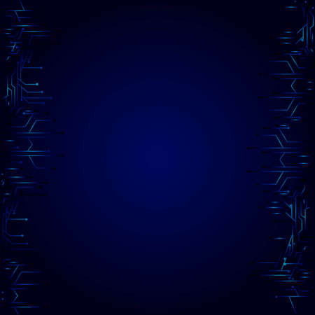 High tech technology geometric and connection system background with digital data abstract. Electronic dark blue background wallpaper. Vector illustration.のイラスト素材