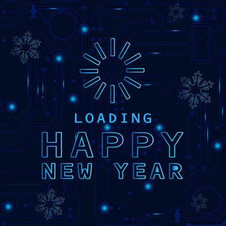 Happy new year 2022 electronic technology background wallpaper designのイラスト素材