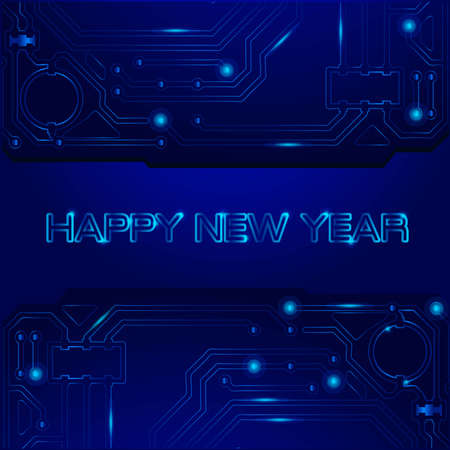 Happy new year 2022 electronic technology background wallpaper designのイラスト素材