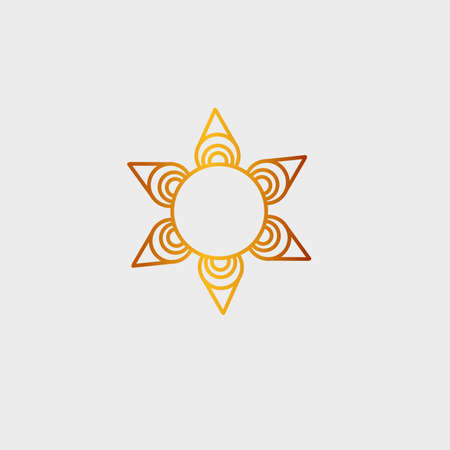 luxury golden mandala design background inlaid in white backgroundのイラスト素材