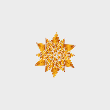 luxury golden mandala design background inlaid in white backgroundのイラスト素材