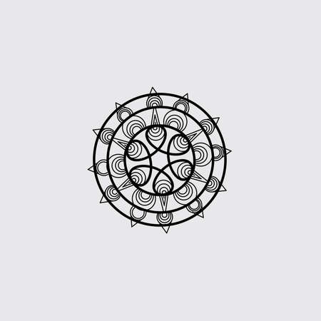 luxury line art mandala design background inlaid in white backgroundのイラスト素材