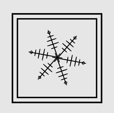 luxury line art mandala snow flake style design isolated backgroundのイラスト素材