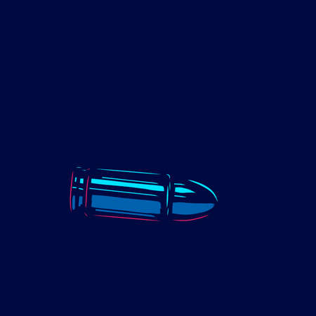 Bullet. Pop Art line logo.  Colorful design with dark background. Abstract vector illustration. Isolated black background for t-shirtのイラスト素材