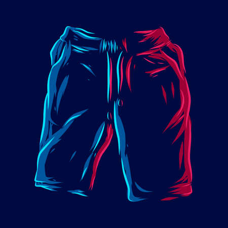 Pants short pant line art pop Art colorful design vectorのイラスト素材