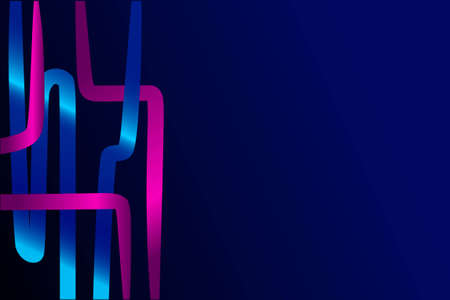 Neon glow technology line art colorful design with dark background. Abstract vector illustration....