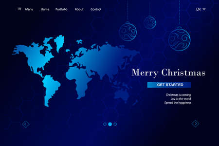 Merry Christmas flat web template vector design.のイラスト素材
