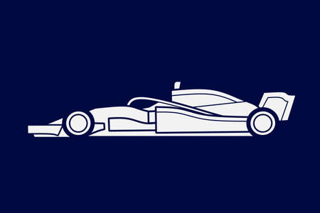 Formula sport race line potrait logo colorful design with dark background. Isolated navy background for t-shirt, poster, clothing, merch, apparel, badge designのイラスト素材