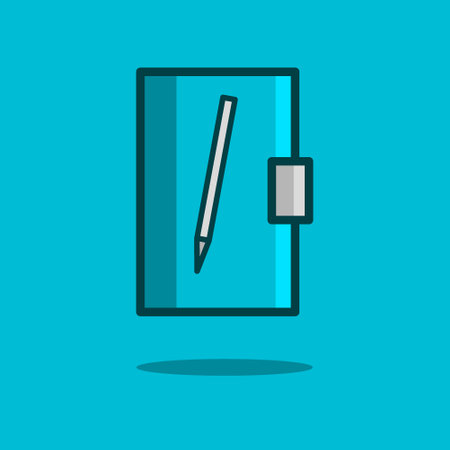 Book notebook flat design vector. Colorful logo with soft background. Abstract graphic illustration.のイラスト素材
