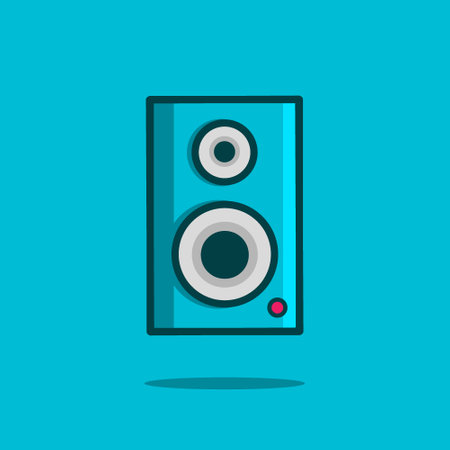Loudspeaker woofer icon flat design vector. Colorful logo with soft background. Abstract graphic illustration.のイラスト素材