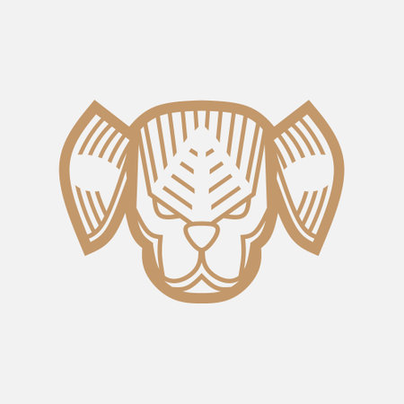 Dog head minimalist logo. Simple animal vector design.のイラスト素材