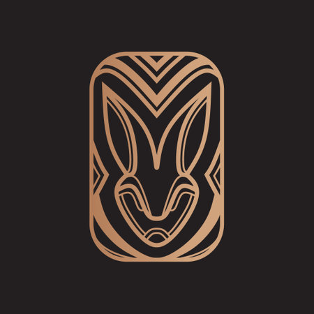 Rabbit minimalist logo. Simple animal vector design.のイラスト素材