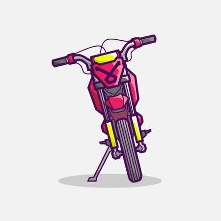 Motocross bike illustration vector logo. Colorful design with soft background.のイラスト素材