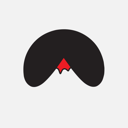 Volcano minimalist logo. Simple negative space vector design. Isolated with soft background.のイラスト素材