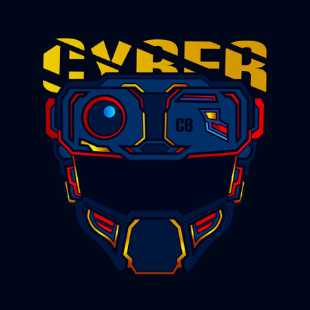 Mask cyberpunk vector logo cyber illustration.のイラスト素材