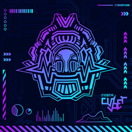 Abstract future technology concept background, futuristic circuit board, vector illustration.のイラスト素材