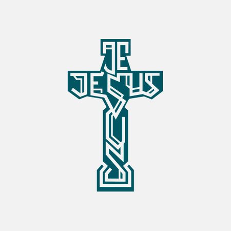 Cross with the words Faith in it. Christian symbol. Vector illustration.のイラスト素材