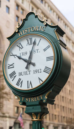 Historic F Street Clock in Washington DCのeditorial素材