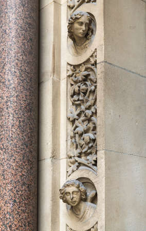 The Financial District of London and it's church entranceの写真素材