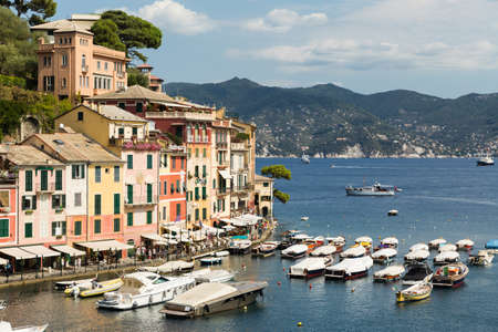The pretty harbour town of Portofino in Italyの写真素材