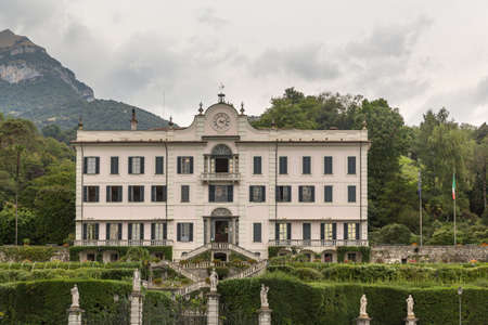 Luxury villa on the edge of Lake Como in Italyの写真素材