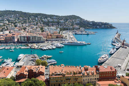 Port of Nice from Caste Hillの写真素材