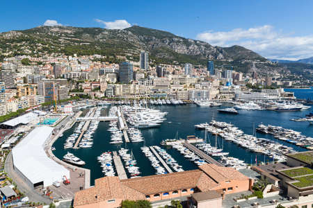 Monaco and the skyline and mountainsの写真素材