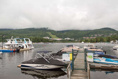 Lake Tremblant at the foot of Mont Tremblant in Canadaのeditorial素材